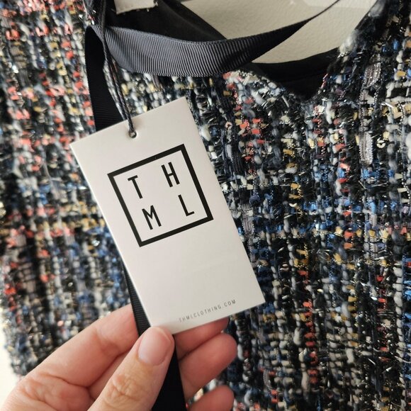 Women's XS THML Tweed Mini Dress NWT - Picture 5 of 9